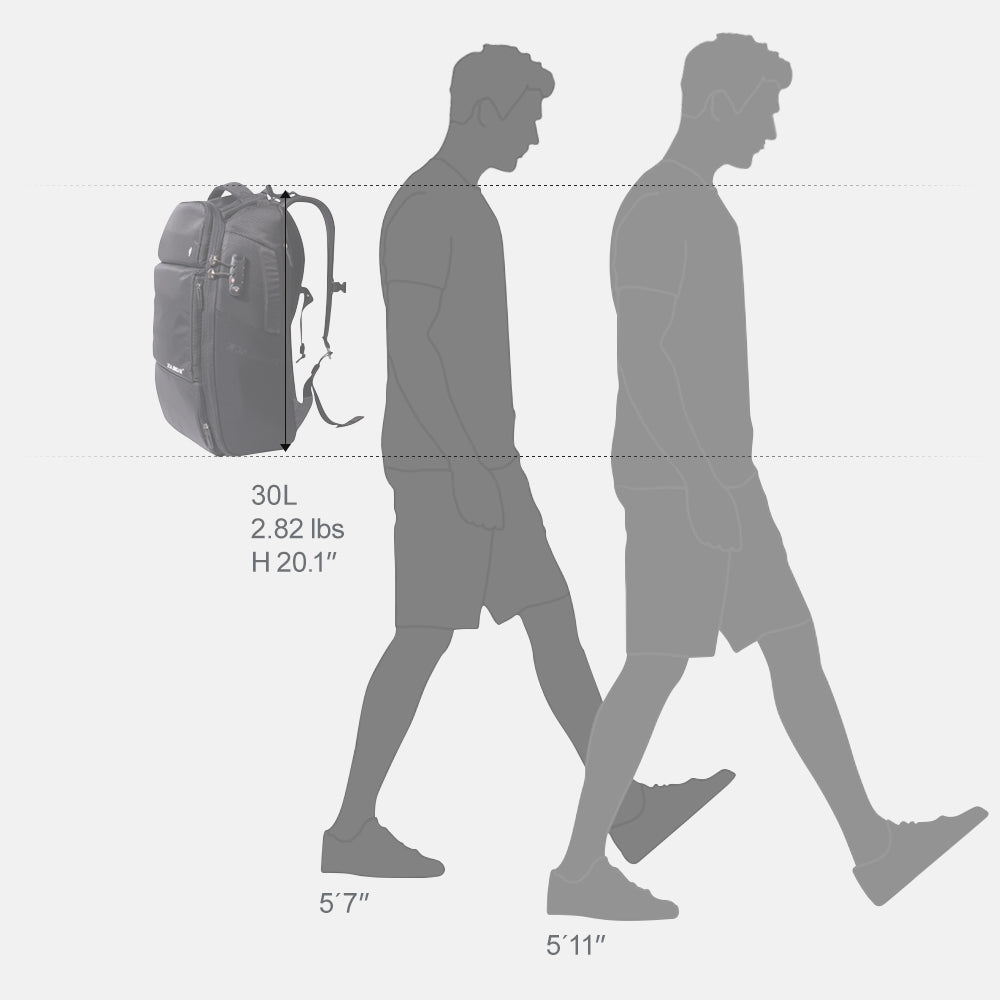 Zappy30L man size guide